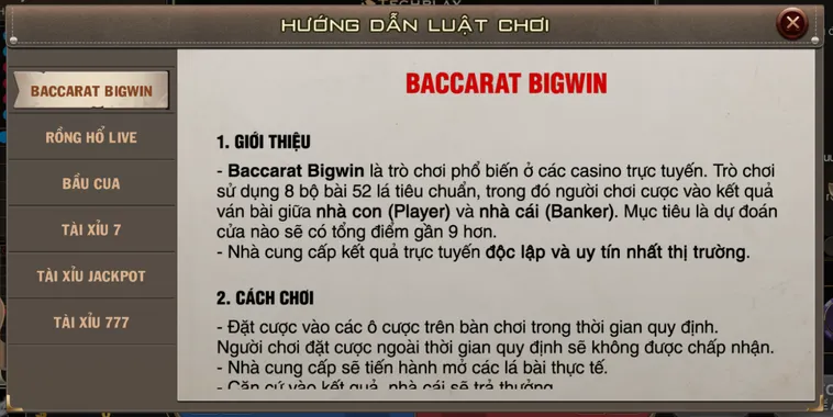 Trải Nghiệm Baccarat BigWin Livestream Tại B52 Club Cơ Hội Kiếm Tiền Triệu