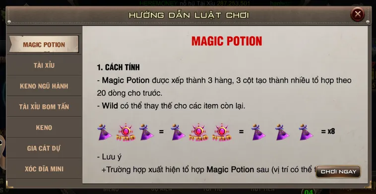 Minigame Magic Potion Tại B52 Club Sân Chơi Quay Hũ Kẹo Ngọt Nhận Thưởng Lớn