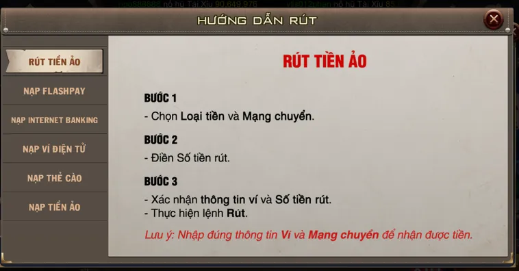 Rút tiền B52 đăng cấp nhanh gọn bảo mật .
