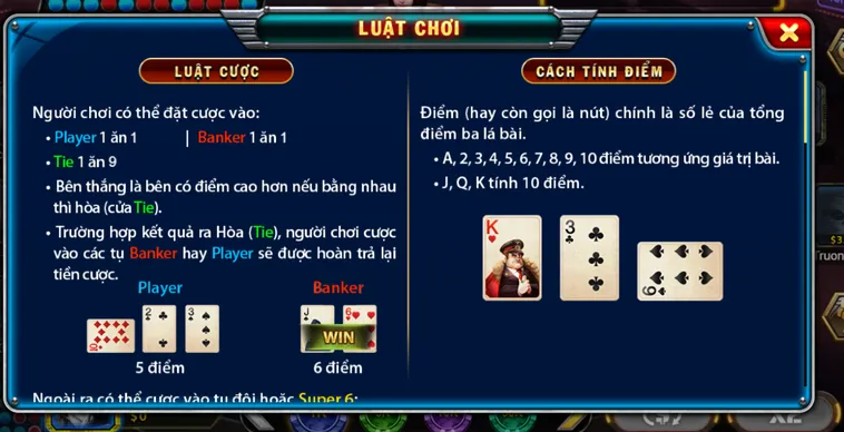 Hướng Dẫn Cách Chơi Super Baccarat 6 Tại B52 Club Thắng Lớn Mỗi Ngày